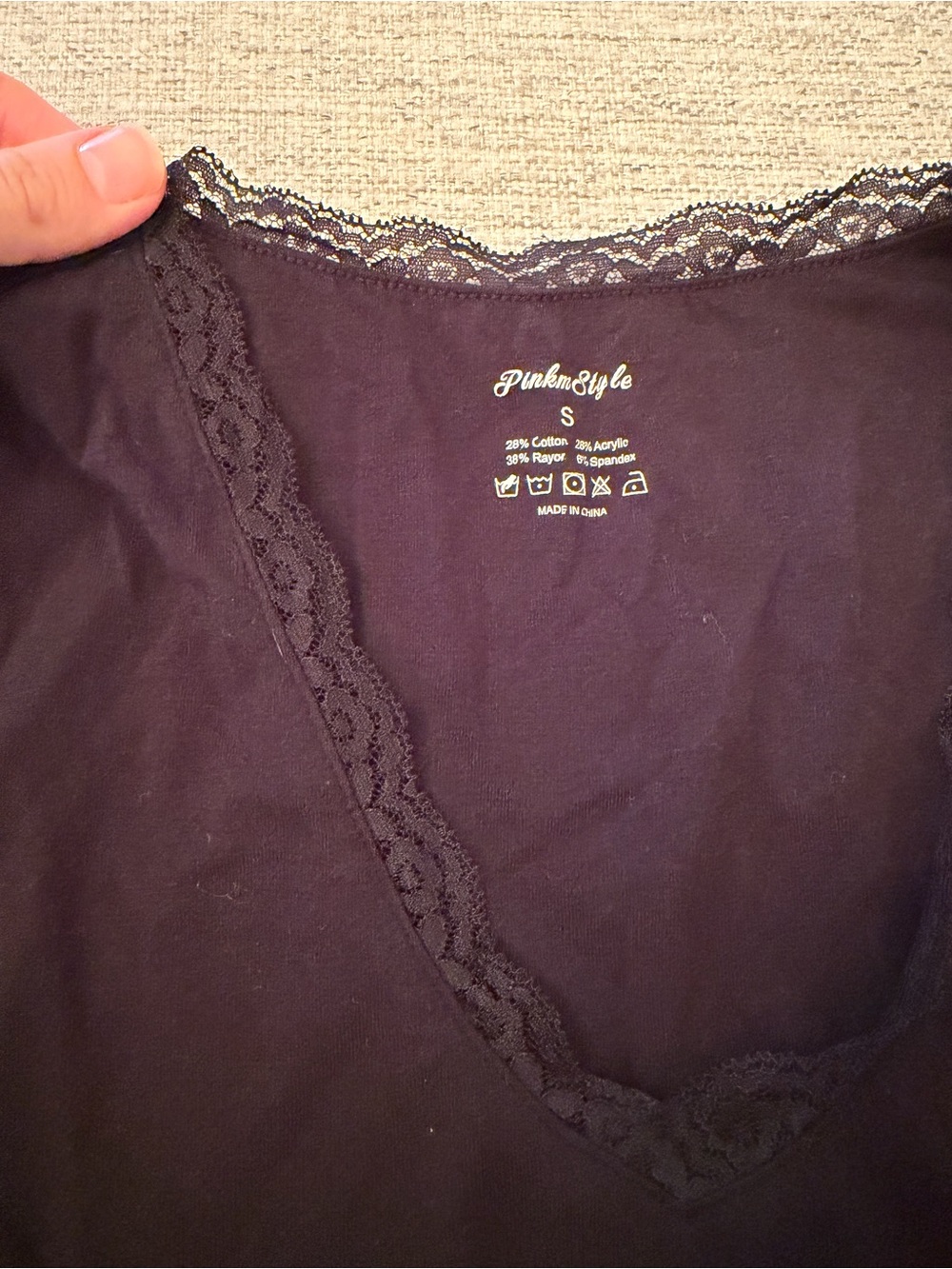Women's Lace-Trim Black Camisole